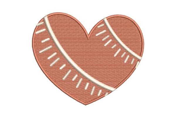 Baseball Stitch Heart Embroidery Design