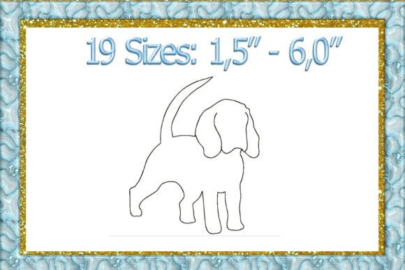 Beagle Outline Embroidery Design
