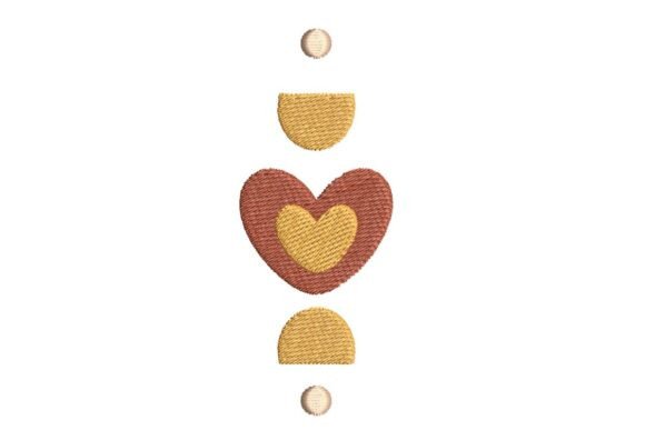 Boho Celestial Heart Vertical Design Embroidery