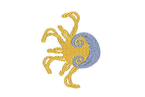 Celestial Sun and Moon Embroidery