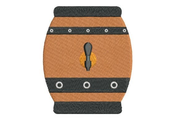 Classic Beer Keg Barrel Embroidery Design