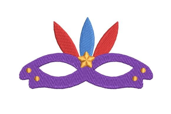 Colorful Feathered Masquerade Mask with Star