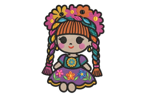 Colorful Mexican Doll Embroidery