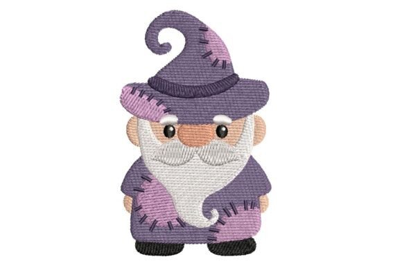 Cute Halloween Patchwork Gnome Embroidery Design