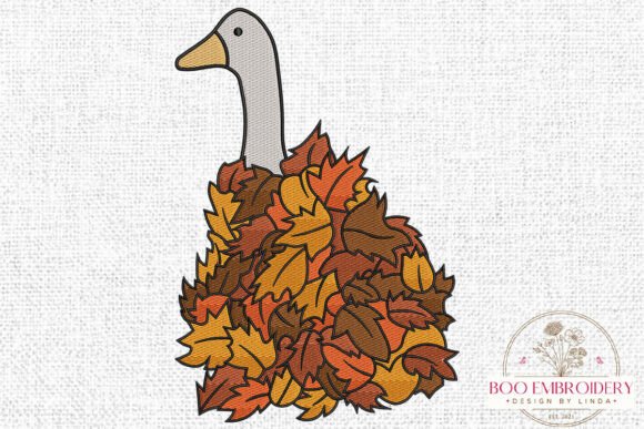 Fall Goose Embroidery Design, Autumn