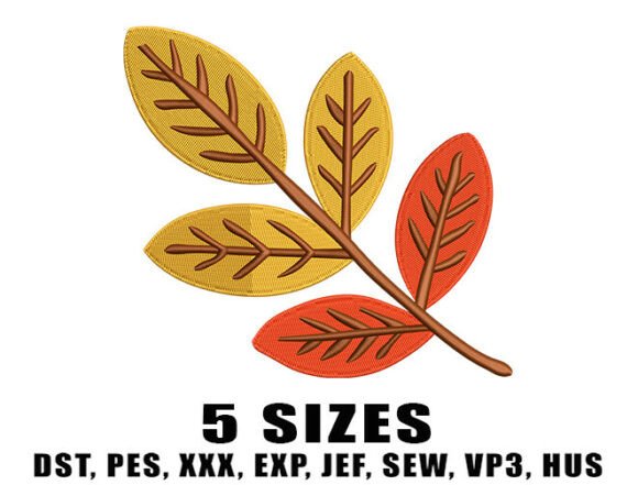 Falling Leaves Cluster Embroidery Design