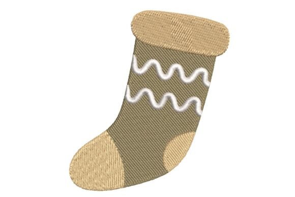 Festive Zigzag Christmas Stocking Embroidery Design