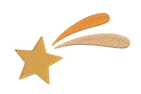 Golden Shooting Star with Trail Embroidery Design