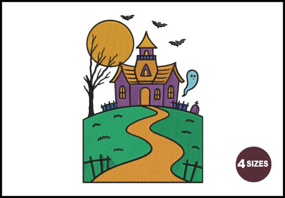 Haunted House Embroidery