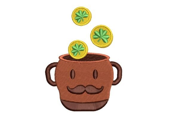Leprechaun Mug Embroidery Design