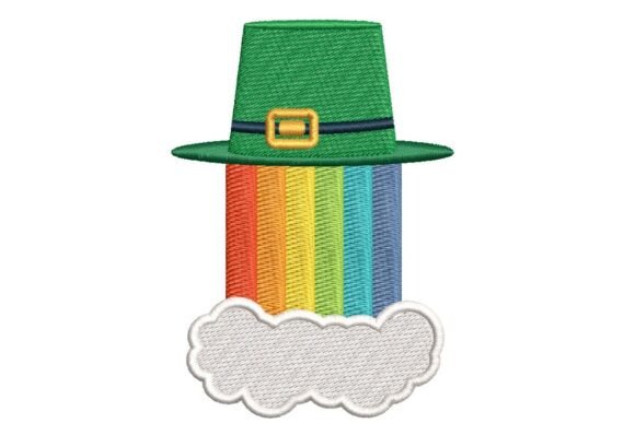 Lucky Leprechaun Hat with Rainbow and Cloud