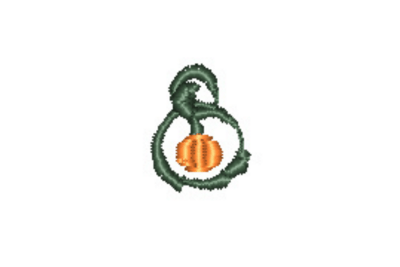 Pumpkin in Vine Circle Mini Embroidery