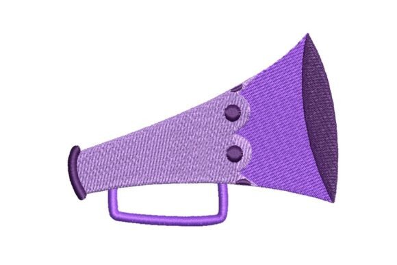 Purple Megaphone Embroidery Design