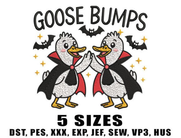 Silly Goose Vampire Embroidery Design