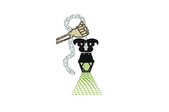 Skeleton Hand and Lantern Embroidery