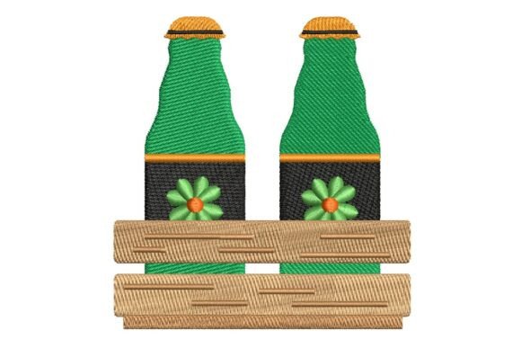 St. Patrick’s Day Beer Bottles in Crate Embroidery Design