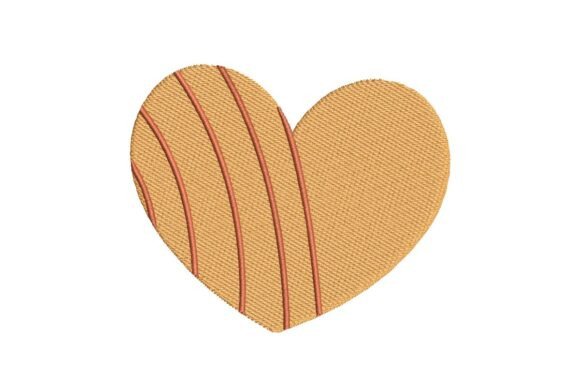 Striped Golden Heart Embroidery Design