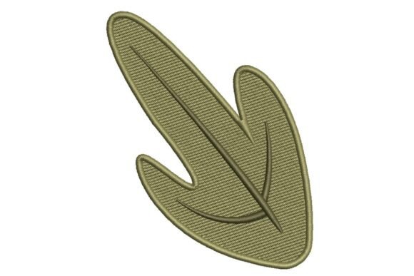 Stylized Abstract Leaf Embroidery Design