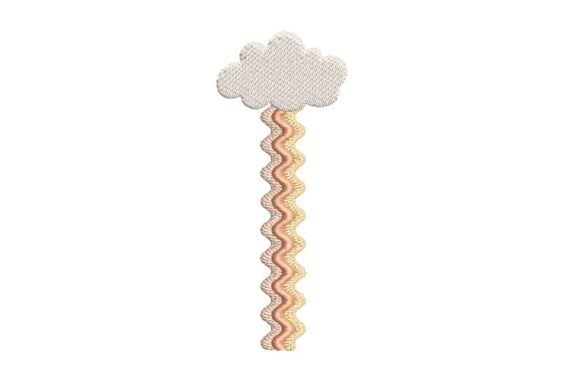 Wavy Pastel Cloud with Raindrop Trail