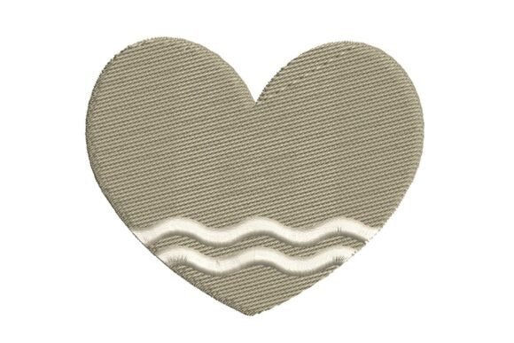 Wavy Pattern Heart Embroidery Design
